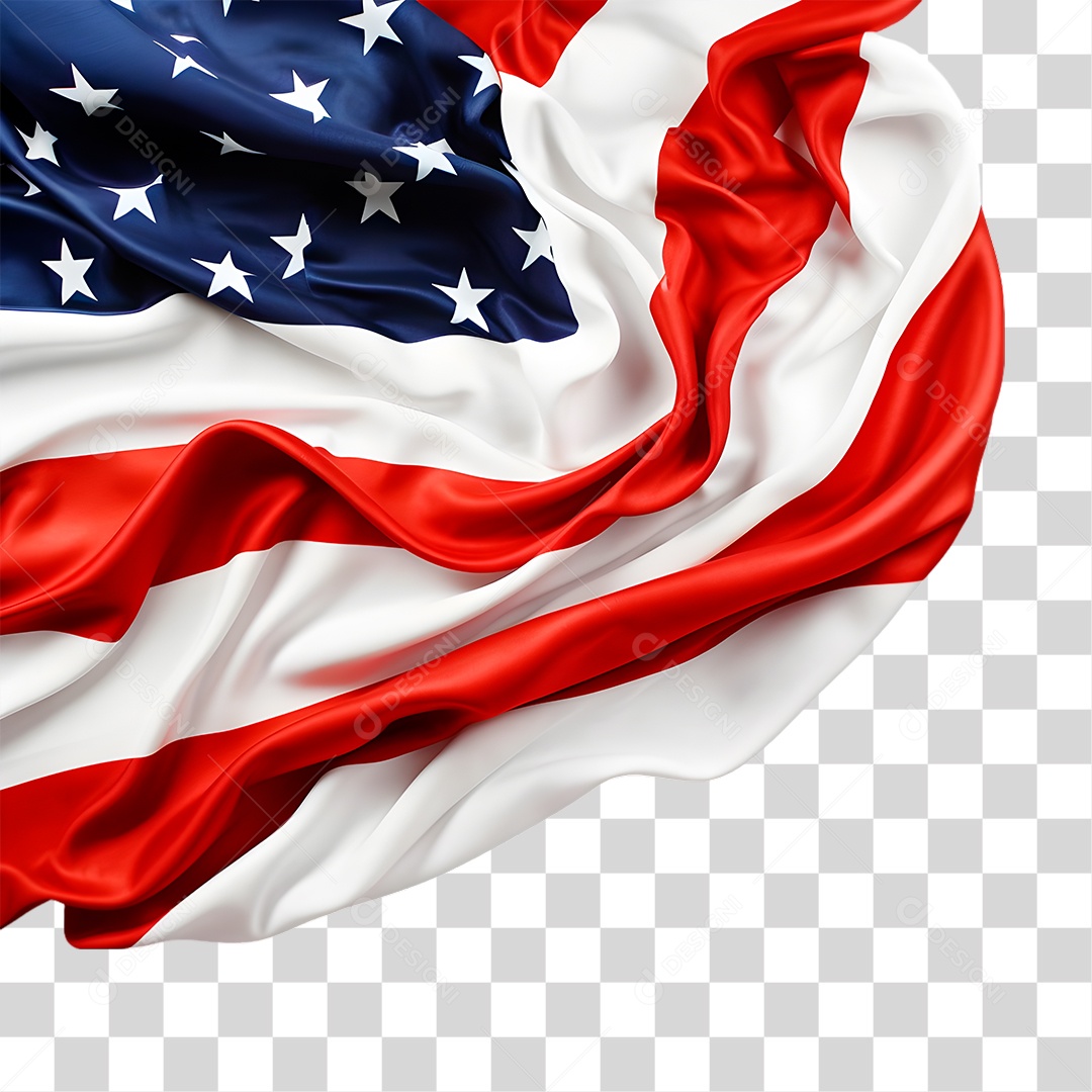 Elemento 3D Bandeira dos Estados Unidos PNG Transparente