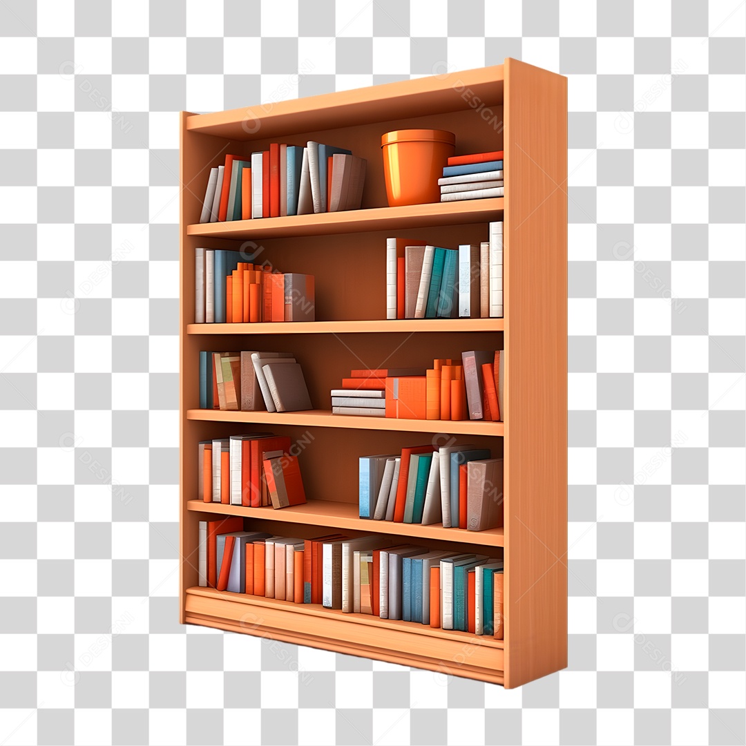 Estante com Livros PNG Transparente