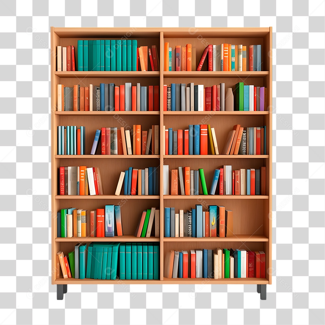 Estante com Livros PNG Transparente