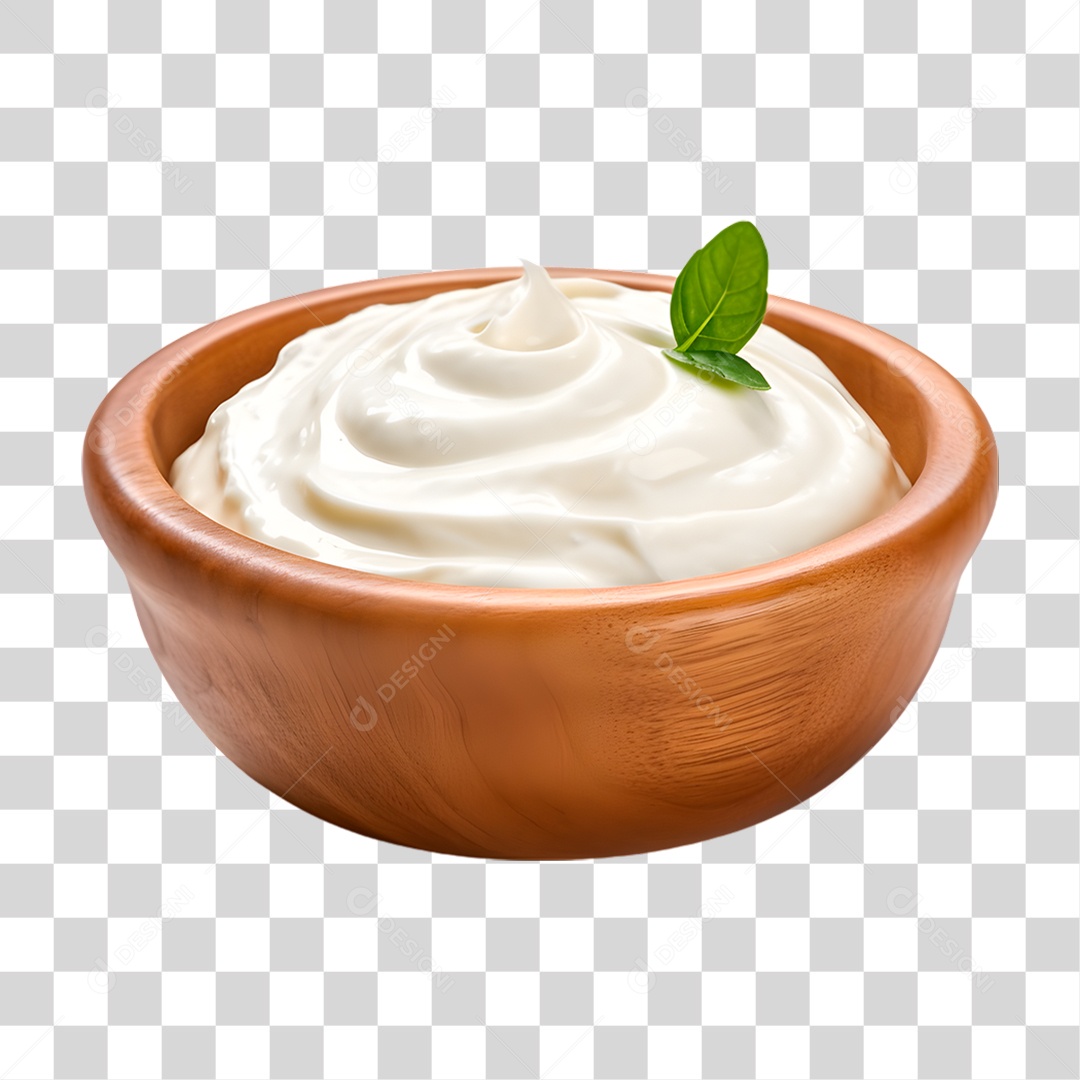 Creme de Leite em Tigela PNG Transparente