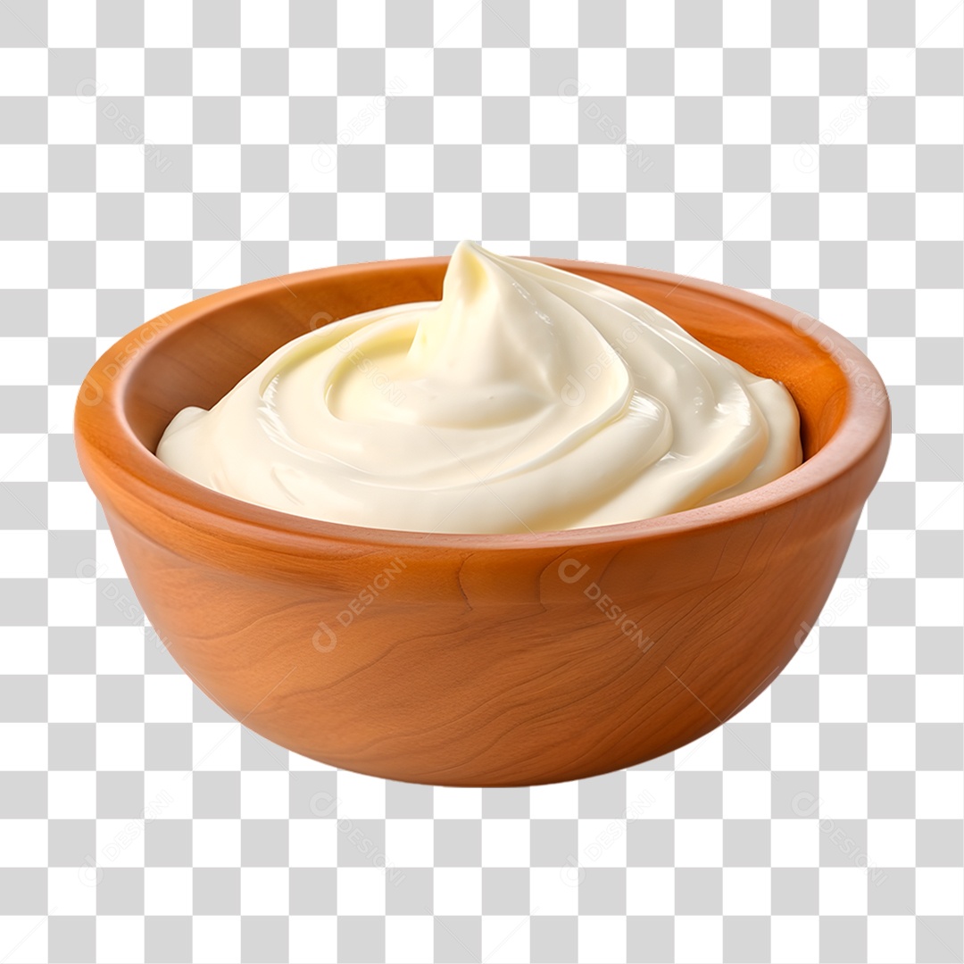 Creme de Leite em Tigela PNG Transparente