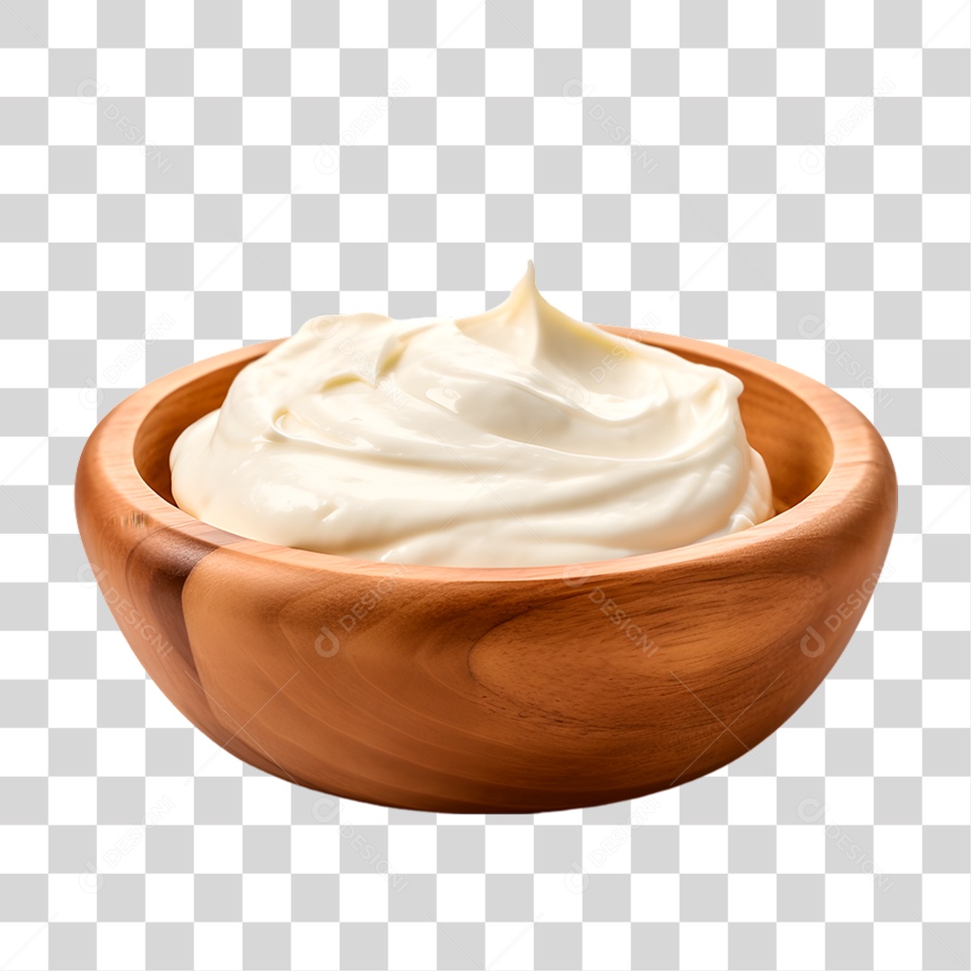 Creme de Leite em Tigela PNG Transparente