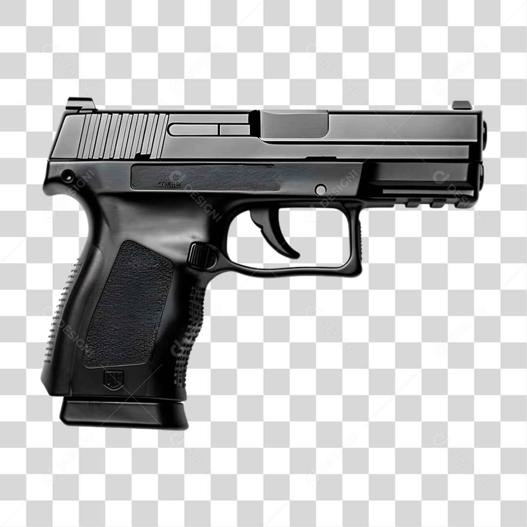 Pistola Preta PNG Transparente