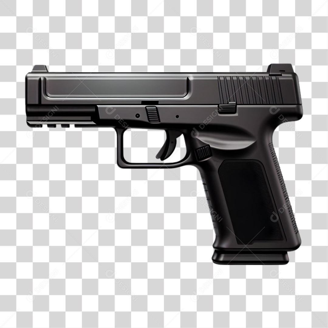 Pistola Preta PNG Transparente