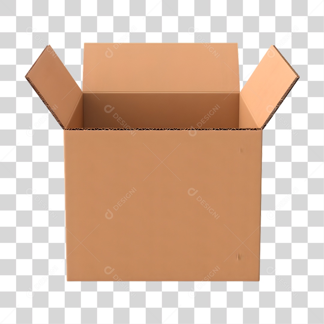 Caixa de Papelão Aberta PNG Transparente
