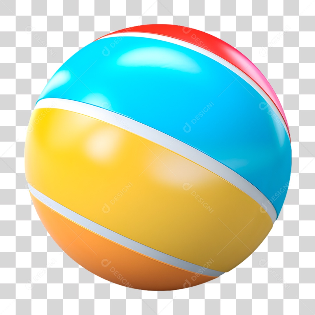 Bola de Praia Colorida PNG Transparente