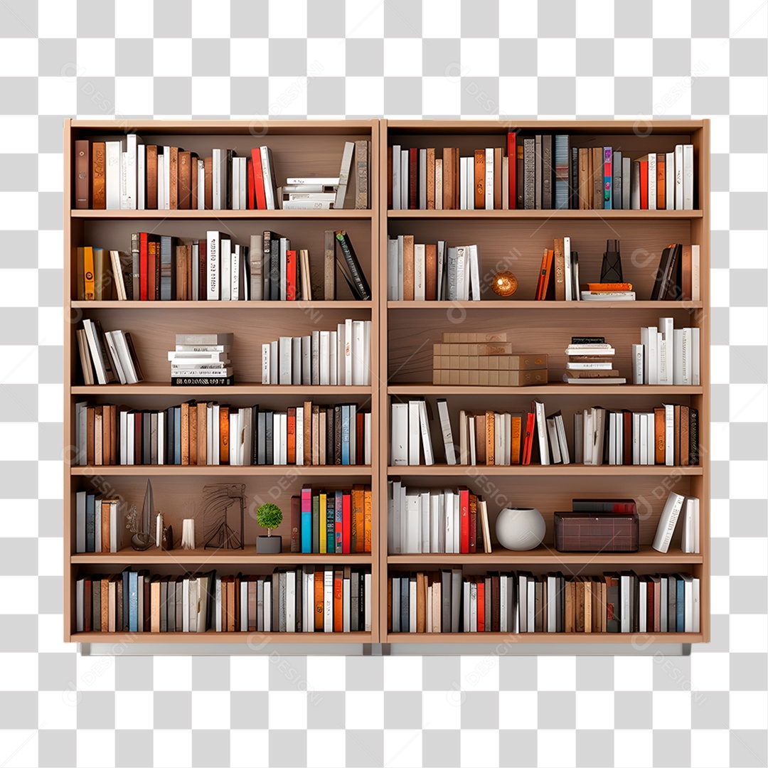 Estante com Livros PNG Transparente