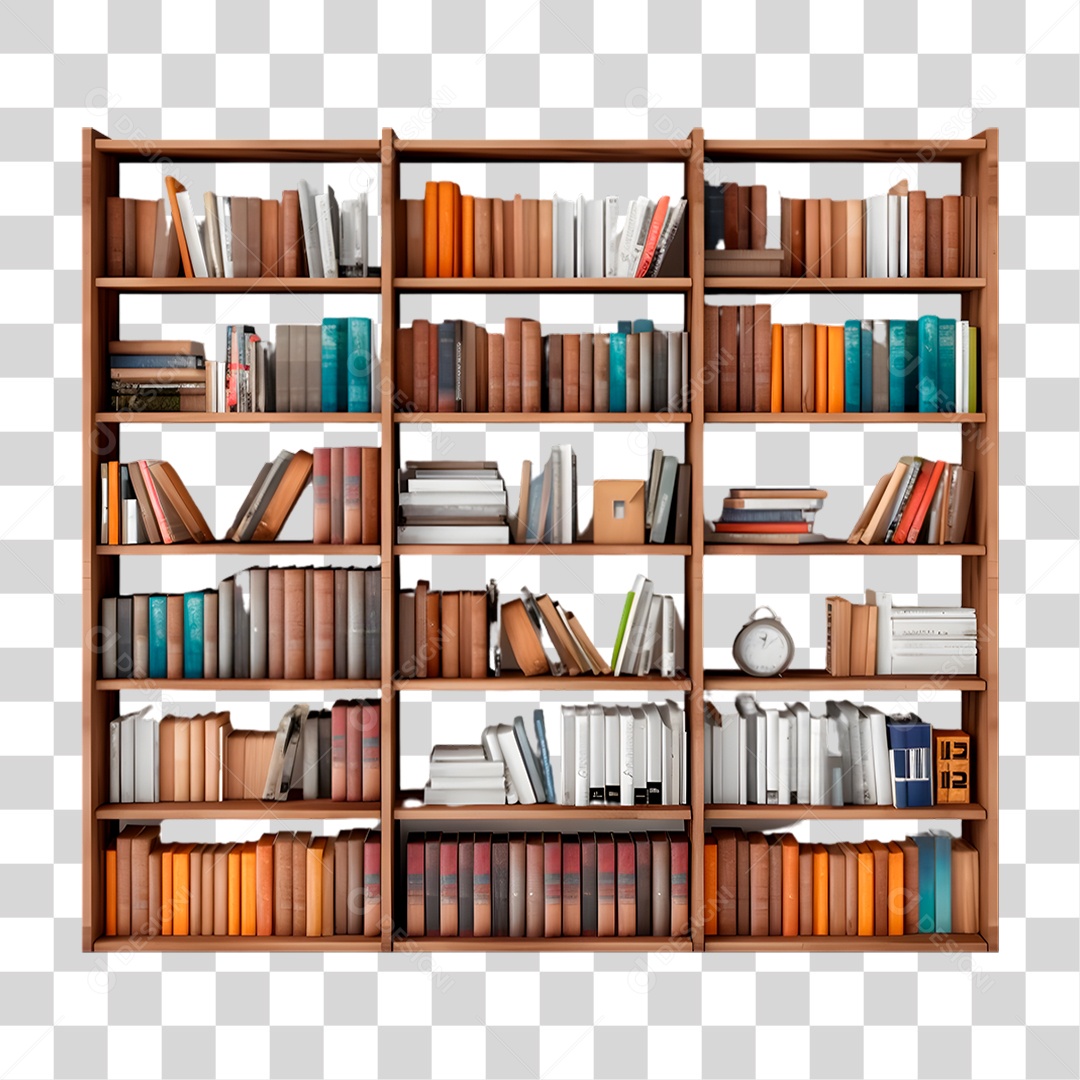 Estante com Livros PNG Transparente