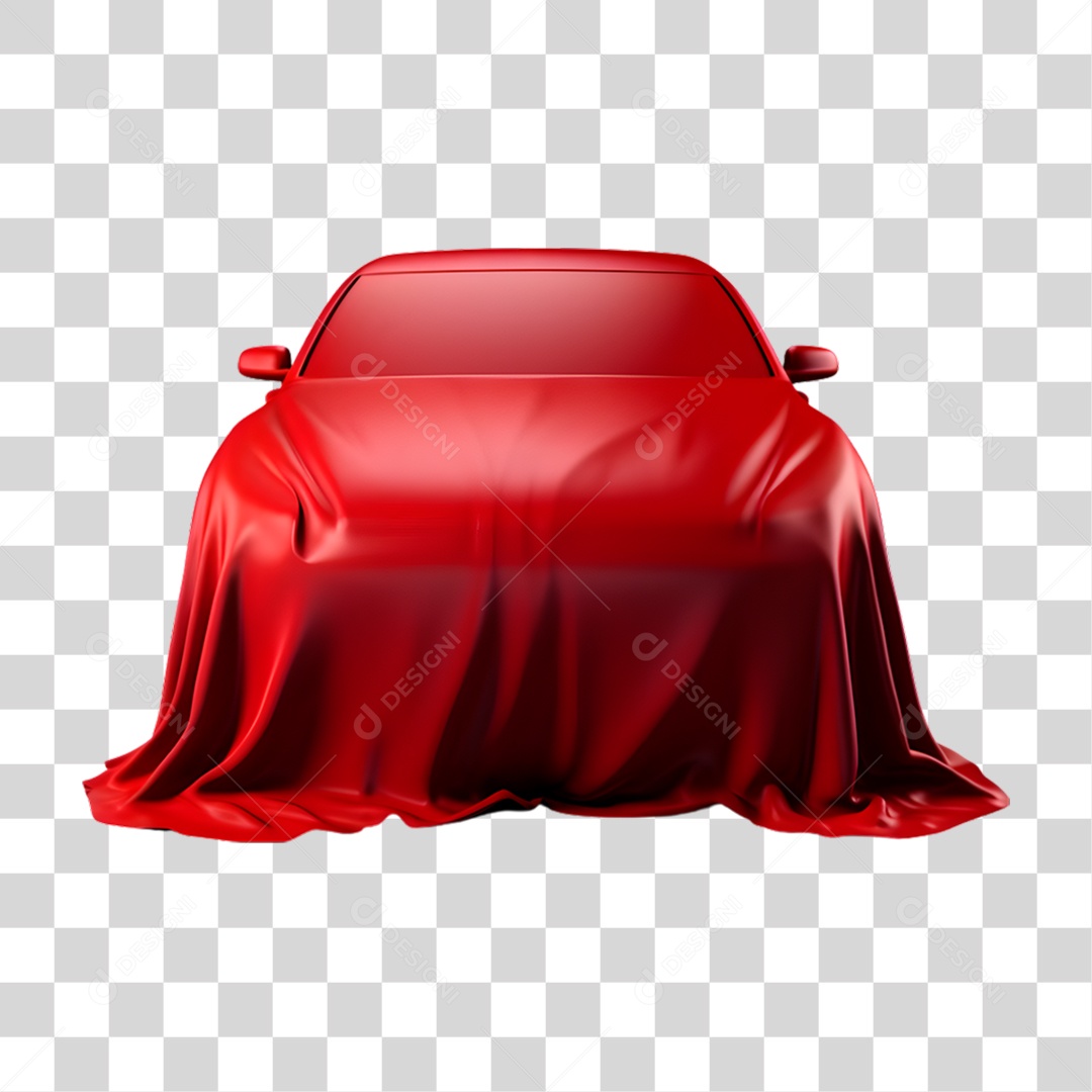 Carro Sobre Capa Vermelha PNG Transparente