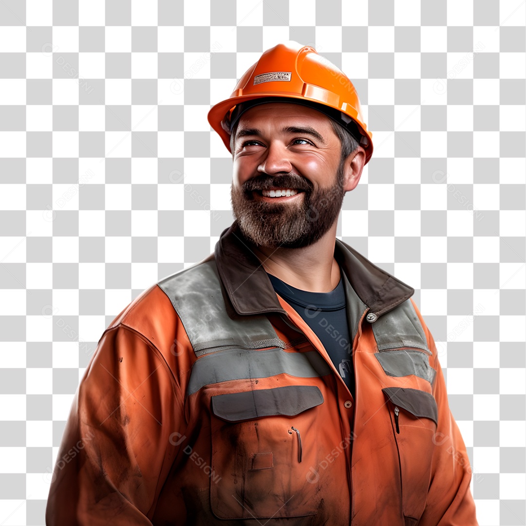 Trabalhador Feliz de Uniforme PNG Transparente