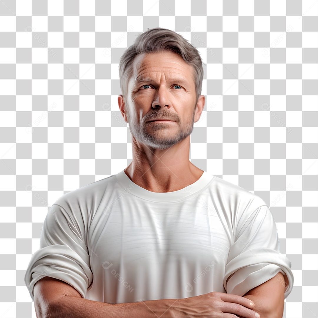 Retrato de um Homem com o Braços Cruzado PNG Transparente