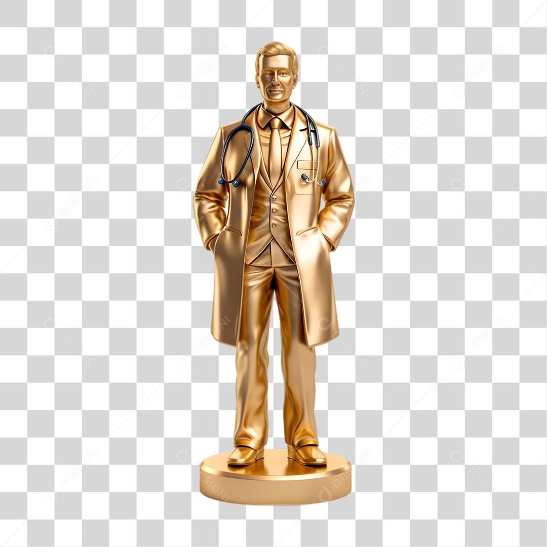 Premio de um Doutor Dourado PNG Transparente