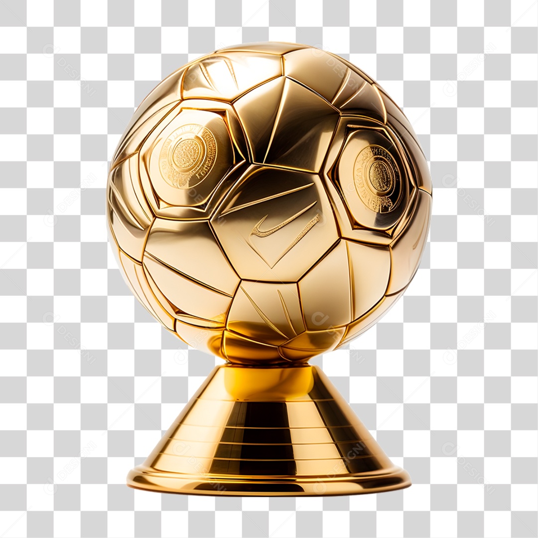 Premio de Futebol Dourado PNG Transparente