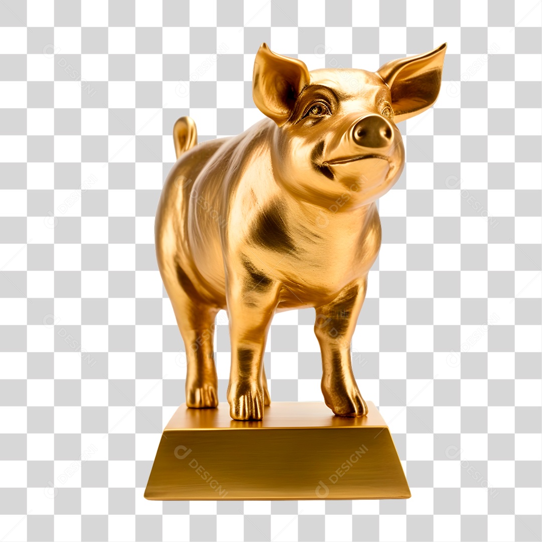 Premio Porco Dourado PNG Transparente