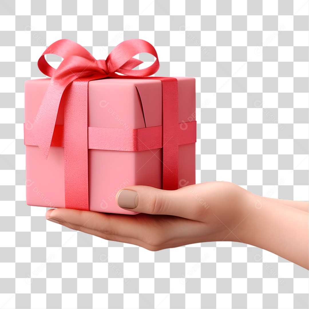 Mão Segurando Presente PNG Transparente