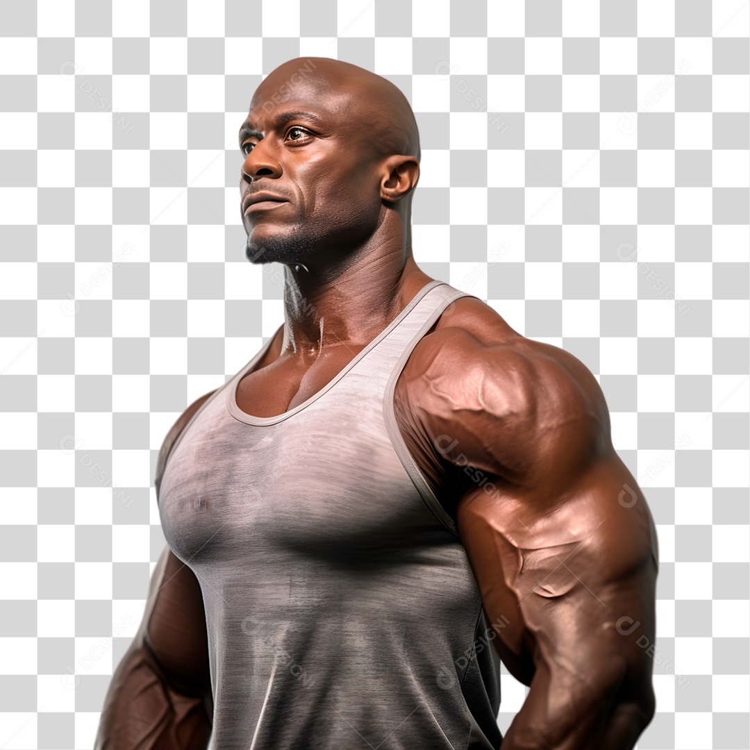 Retrato de um Fisiculturista PNG Transparente