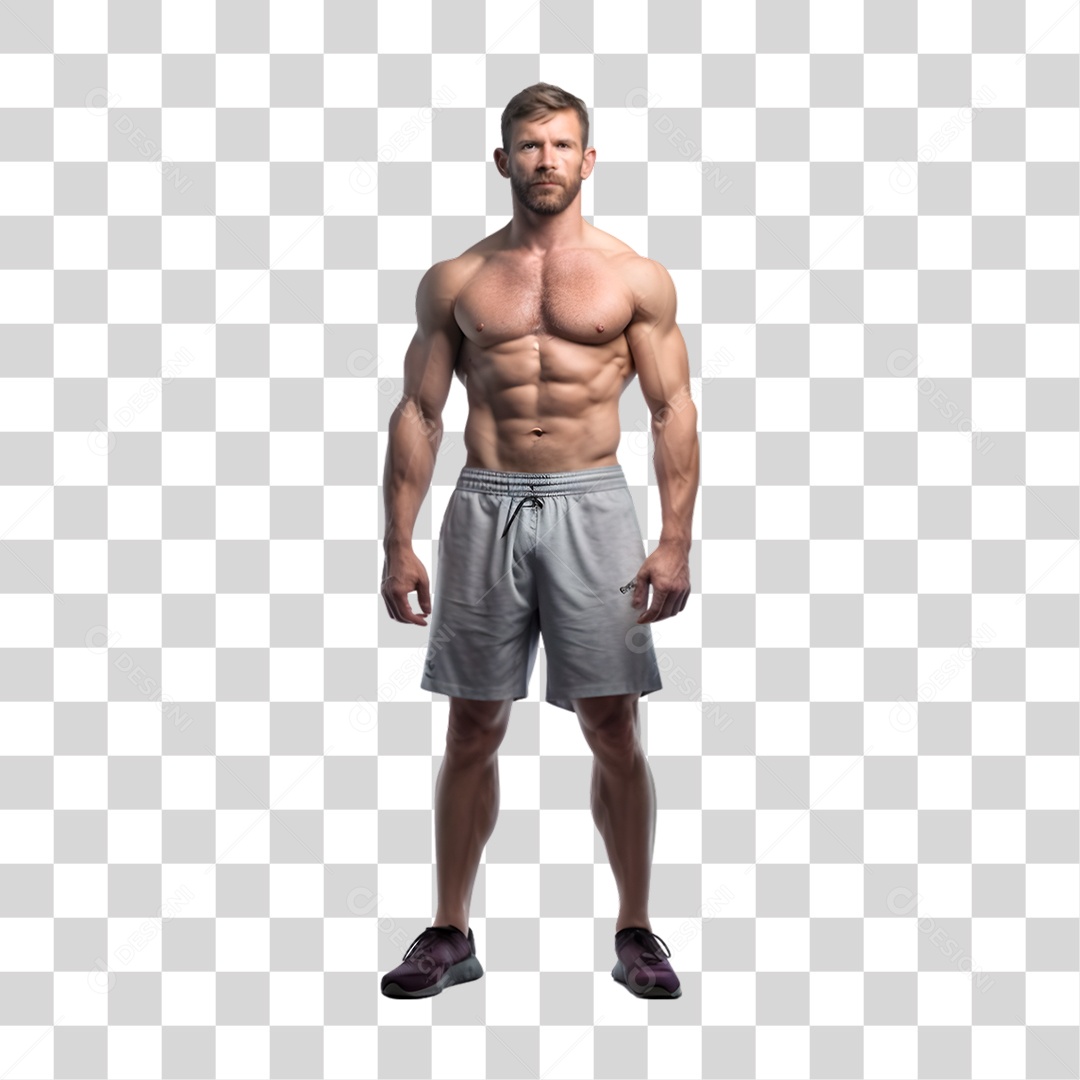 Retrato de Homem com Roupa de Academia PNG Transparente