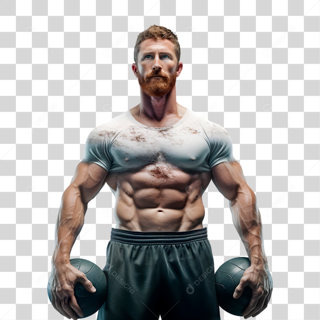 Retrato de Homem com Roupa de Academia PNG Transparente