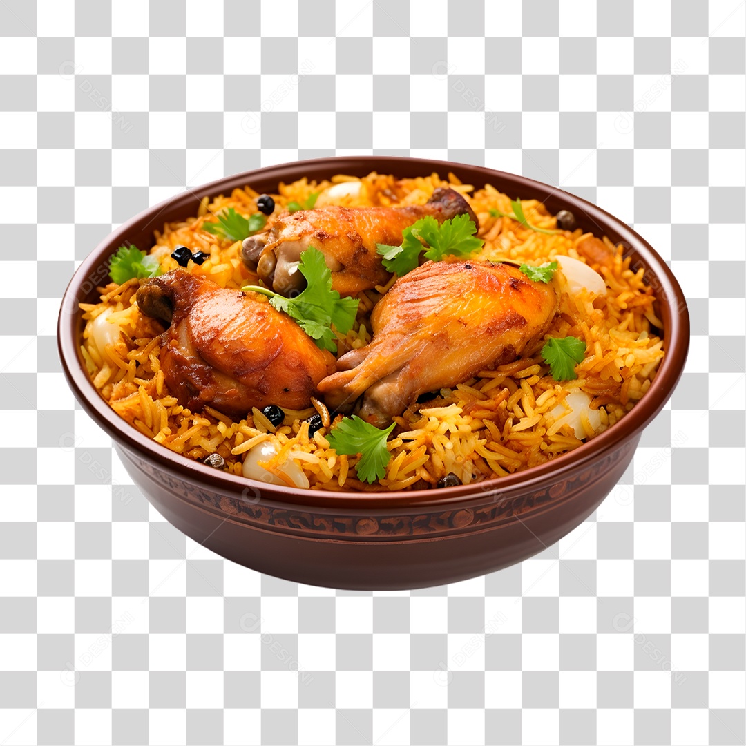 Prato de Frango Biryani PNG Transparente