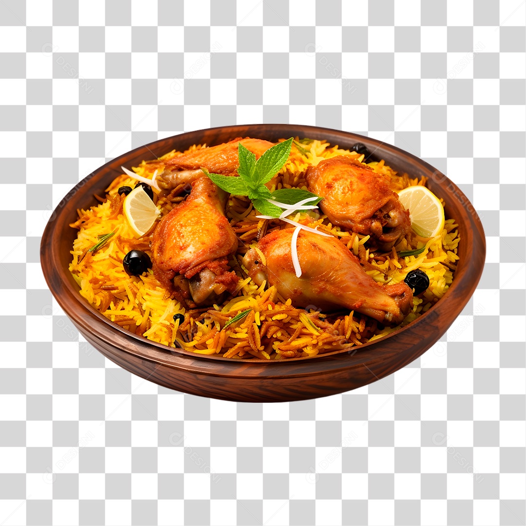 Prato de Frango Biryani PNG Transparente