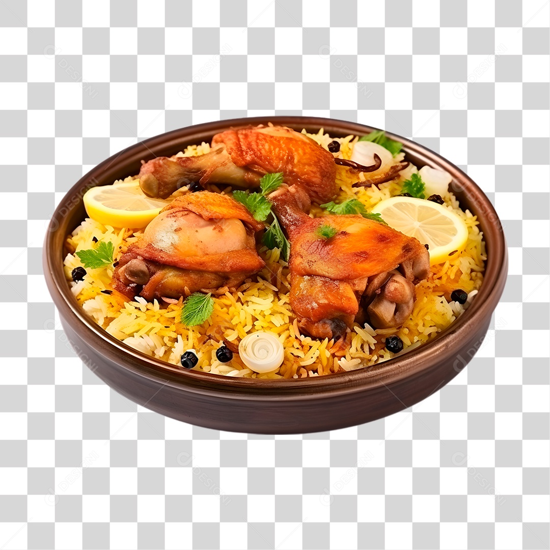 Prato de Frango Biryani PNG Transparente