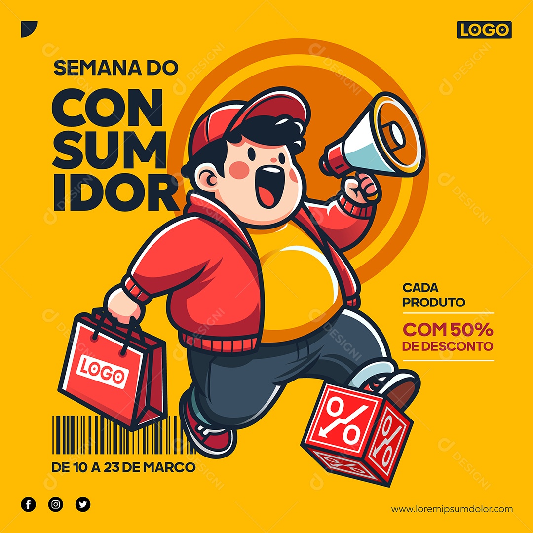 Semana do Consumidor Ilustração Vetor EPS Editável