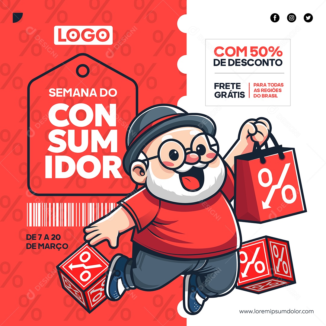 Semana do Consumidor Ilustração Vetor EPS Editável