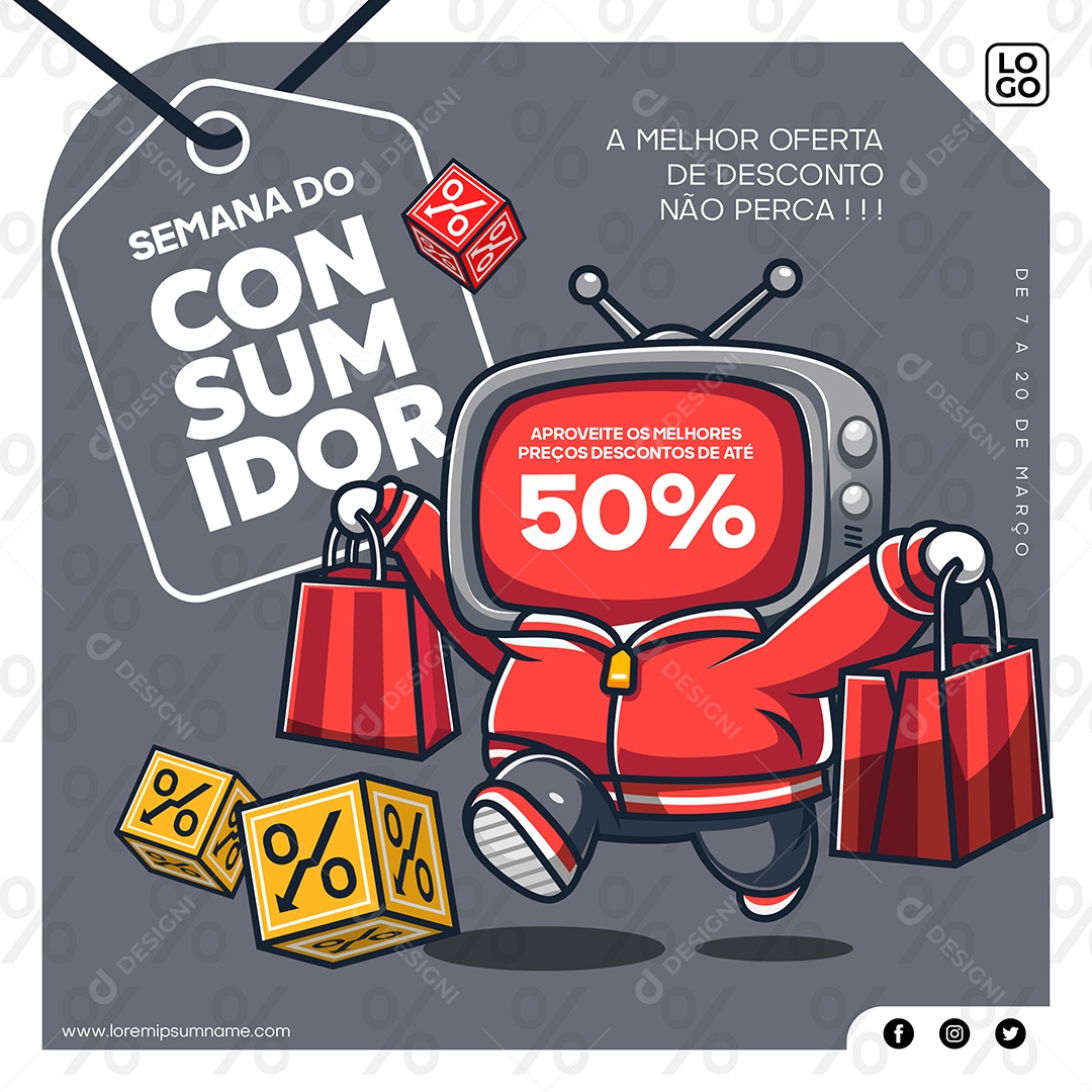 Semana do Consumidor Ilustração Vetor EPS Editável