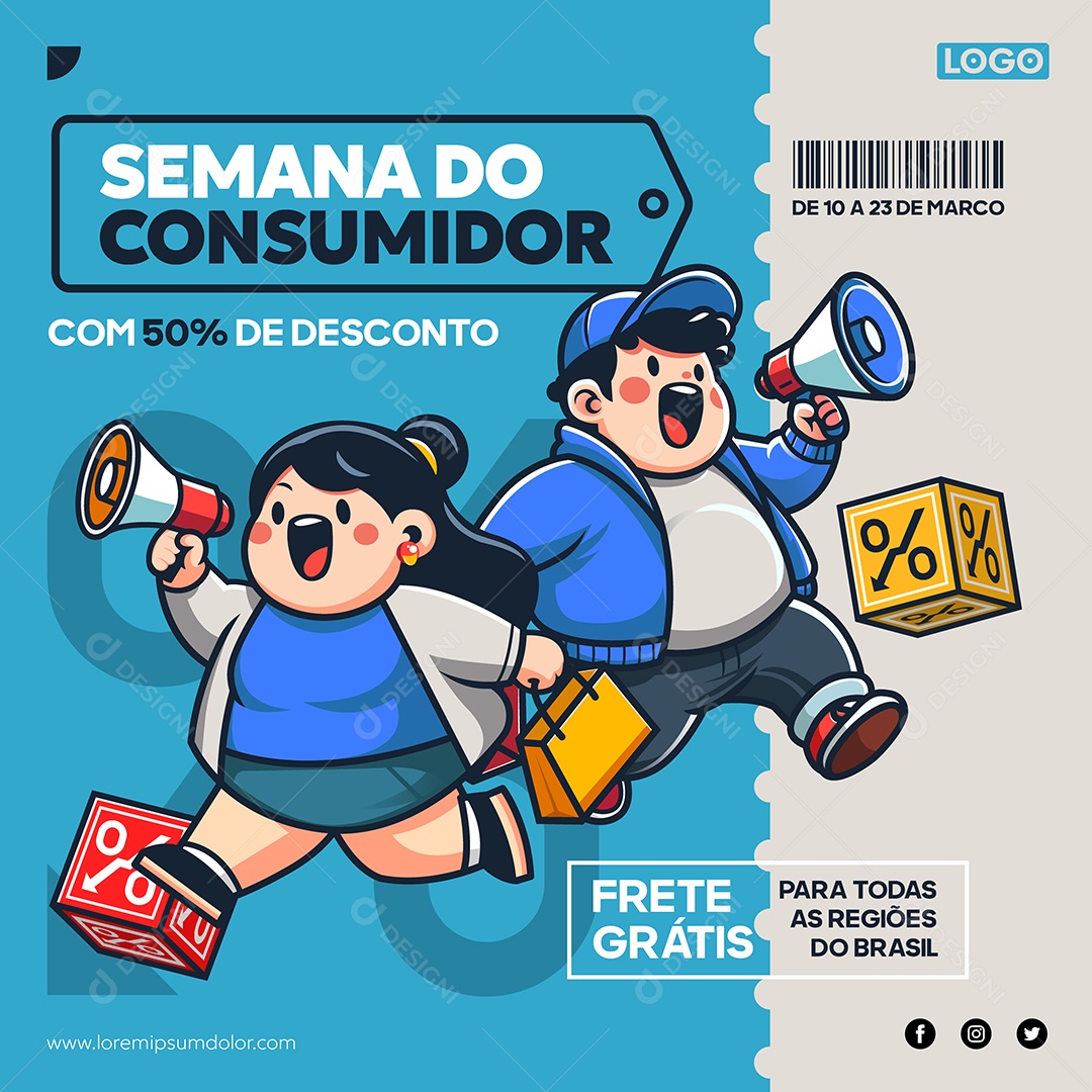Semana do Consumidor Ilustração Vetor EPS Editável