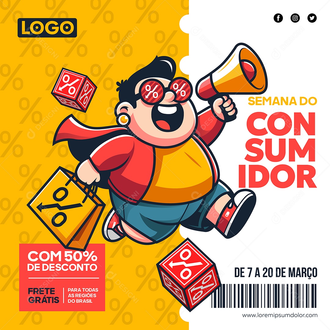 Semana do Consumidor Ilustração Vetor EPS Editável