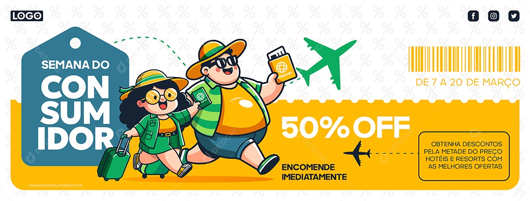 Semana do Consumidor Ilustração Vetor EPS Editável