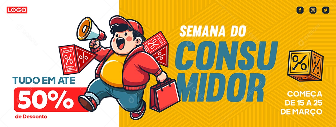 Semana do Consumidor Ilustração Vetor EPS Editável