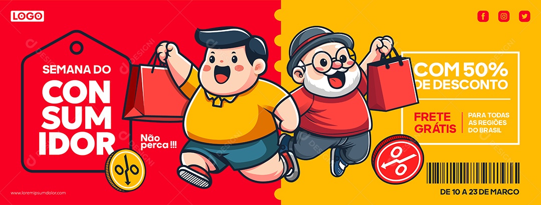 Semana do Consumidor Ilustração Vetor EPS Editável