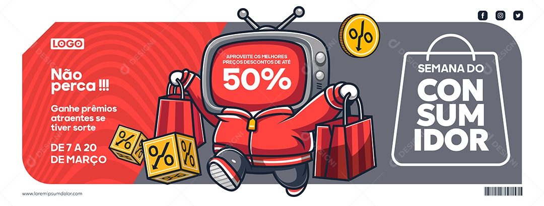 Semana do Consumidor Ilustração Vetor EPS Editável