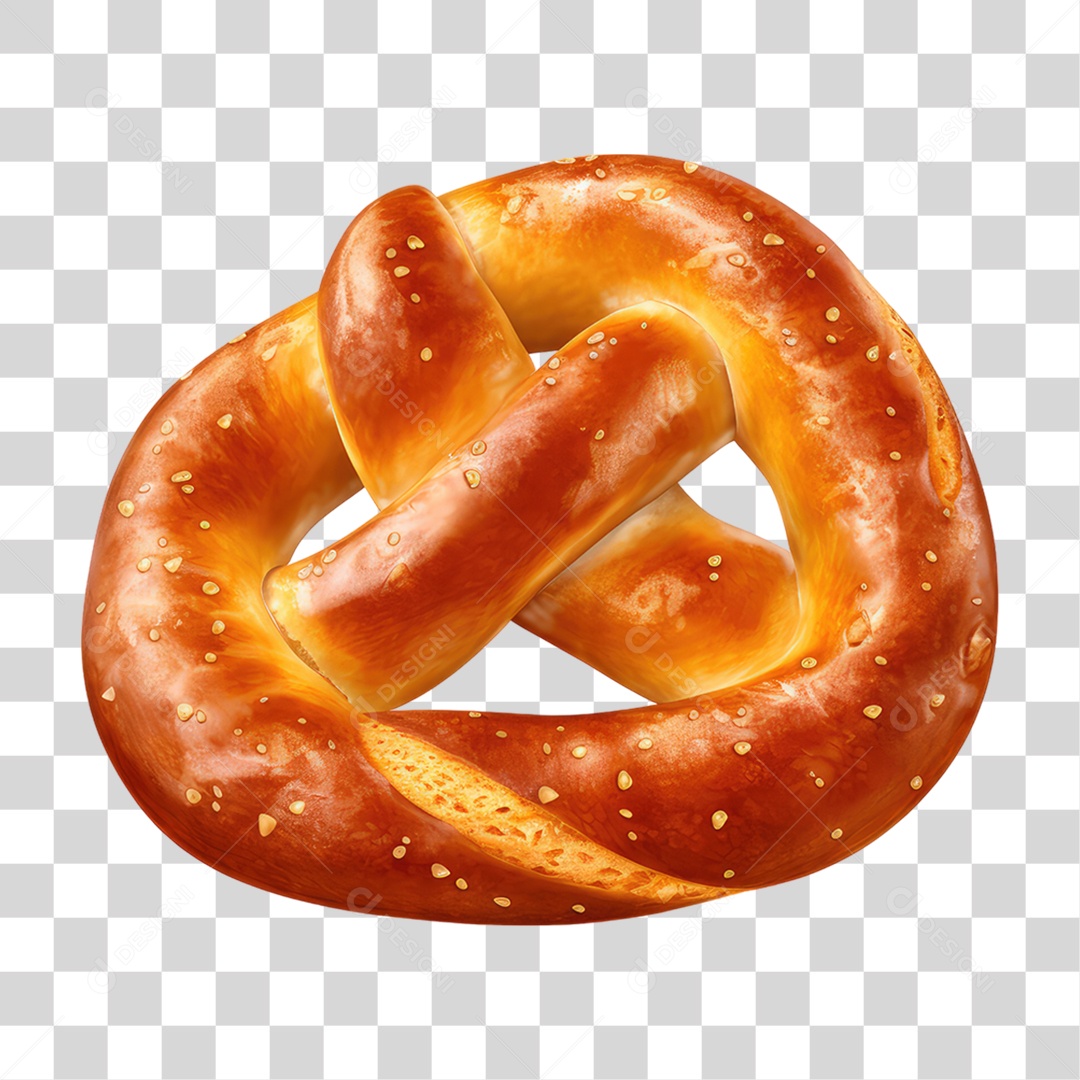 Pão Pretzel Assado PNG Transparente