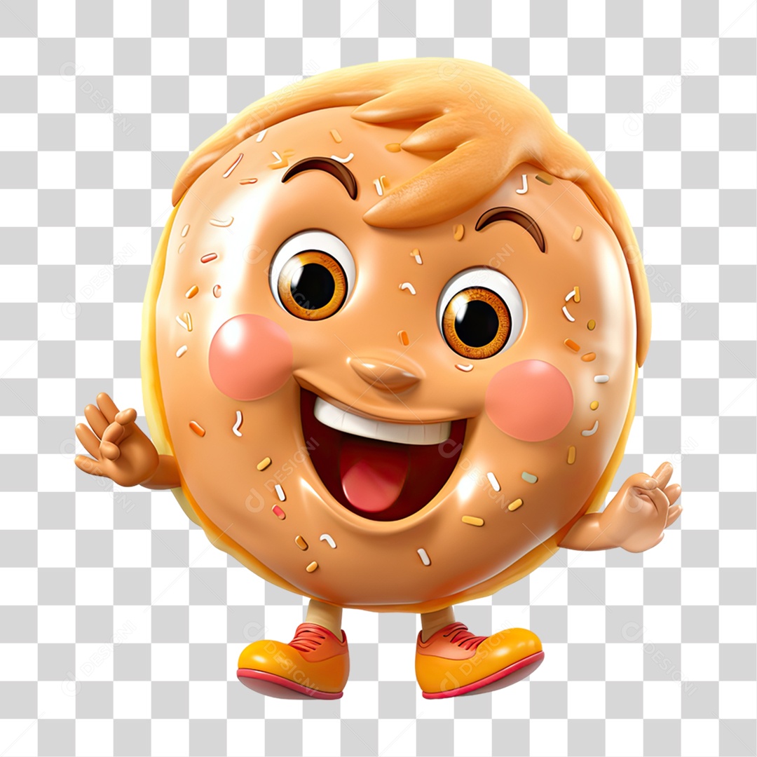 Mascote Donuts PNG Transparente