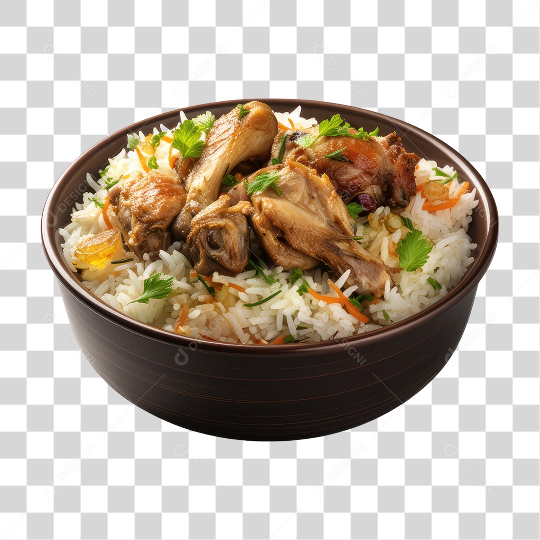 Panela com Galinhada PNG Transparente