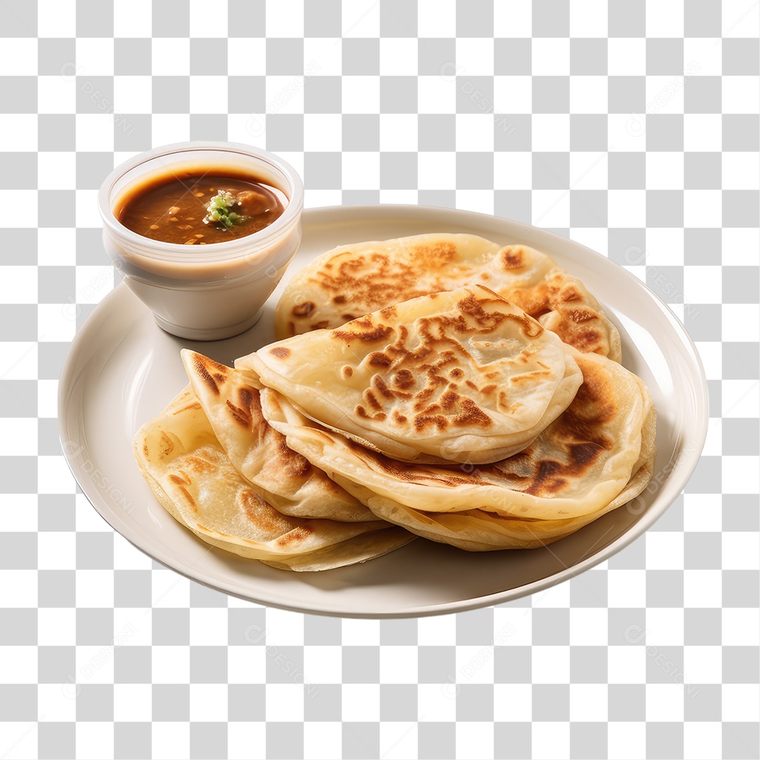 Prato com chapati PNG Transparente