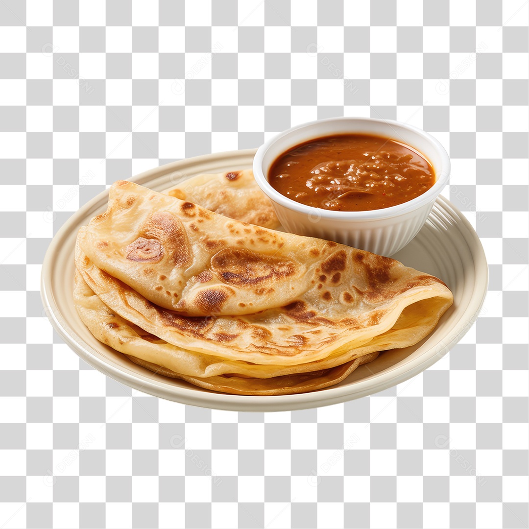 Prato com chapati PNG Transparente