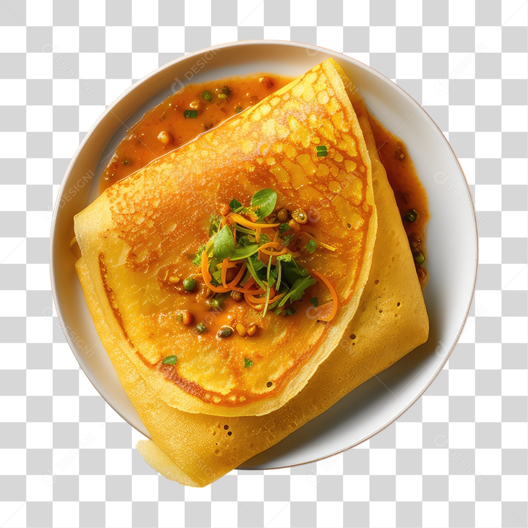 Prato de Masala Dosa PNG Transparente