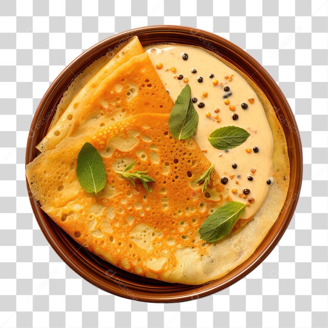 Prato de Masala Dosa PNG Transparente