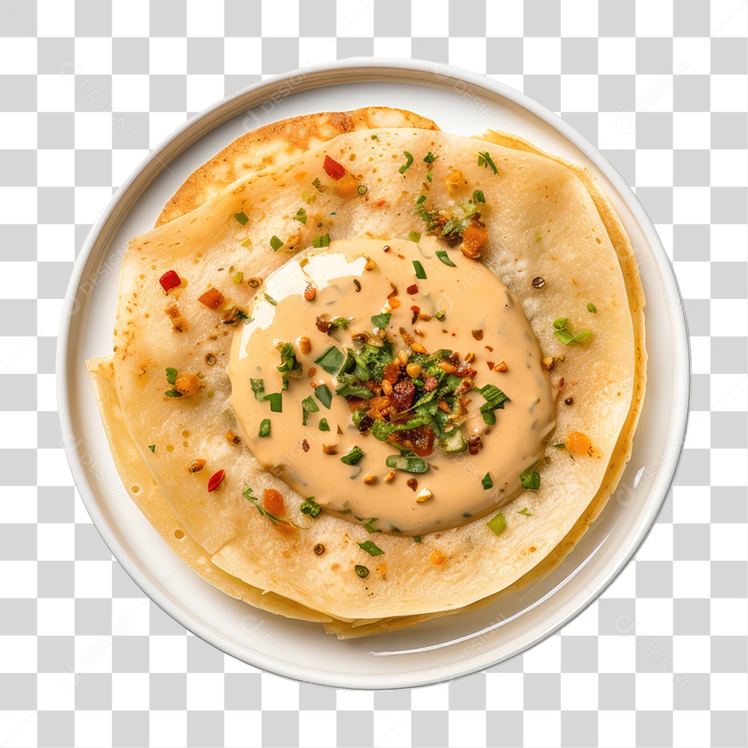 Prato de Masala Dosa PNG Transparente