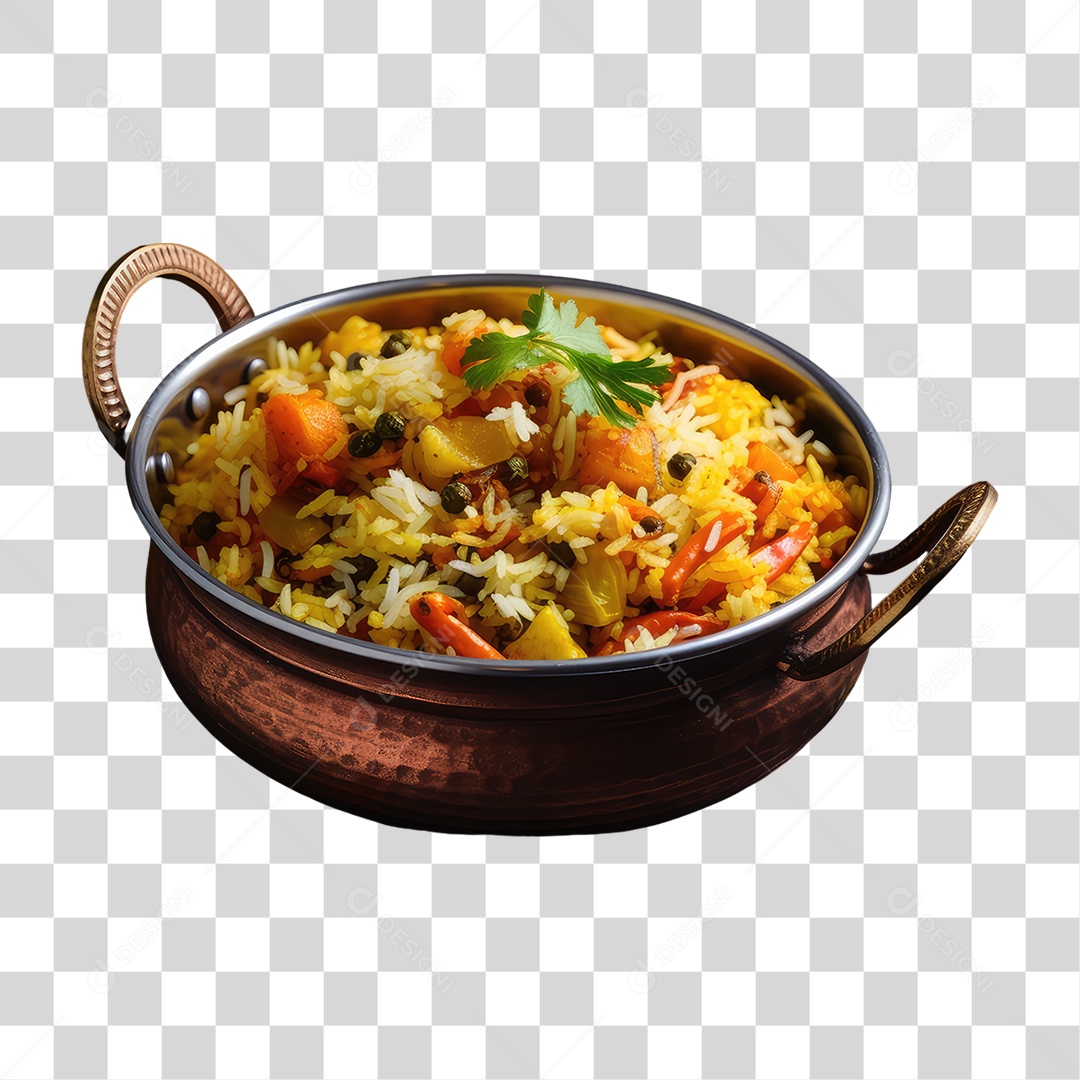 Panela de Arroz e Verduras PNG Transparente