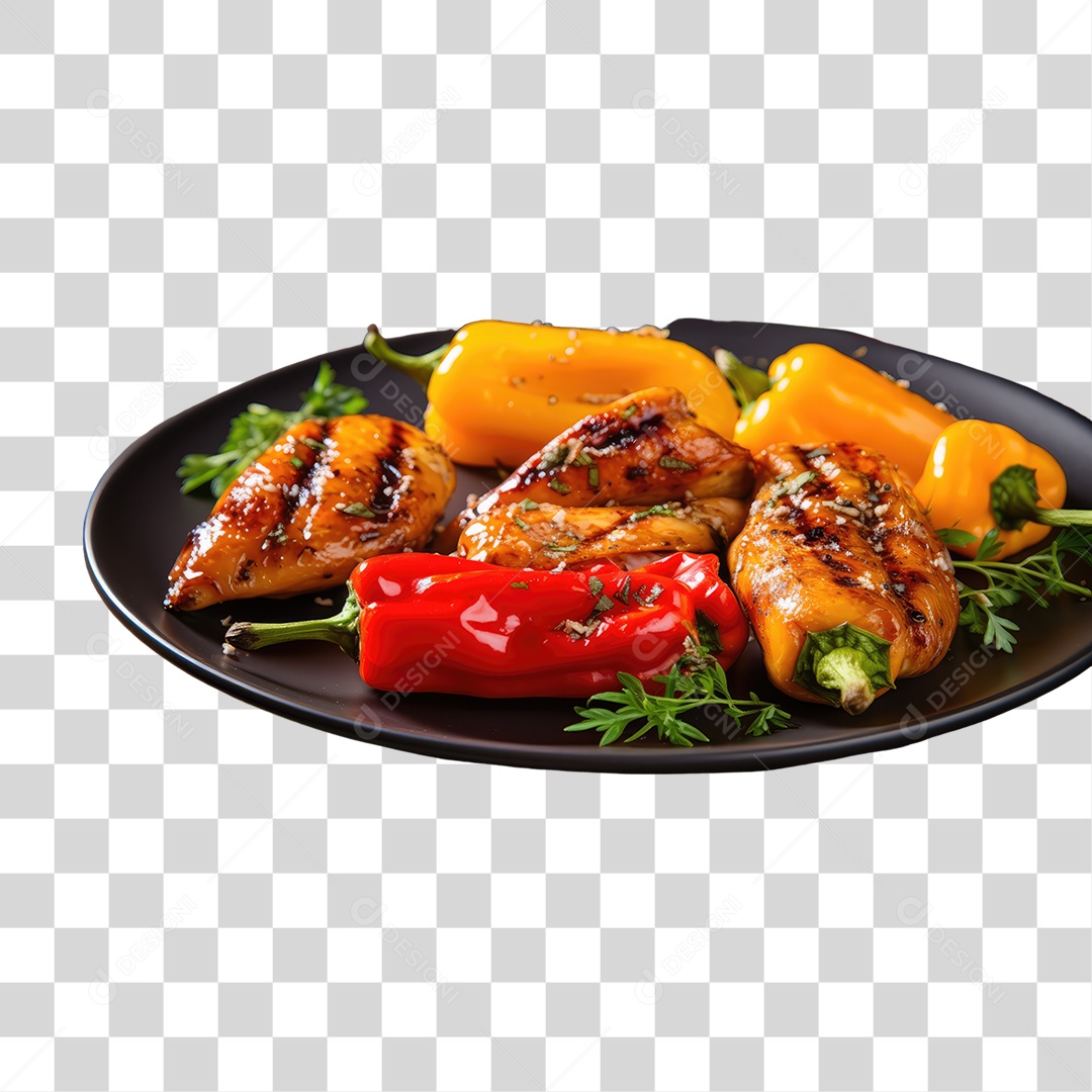 Prato com Peito de Frango PNG Transparente