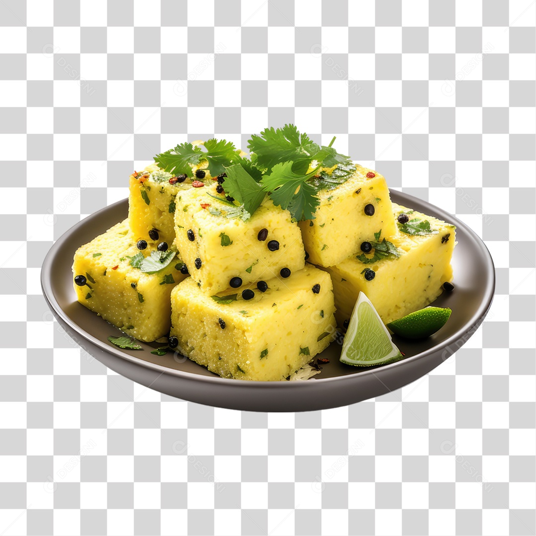 Dhokla Prato Salgado da Índia PNG Transparente