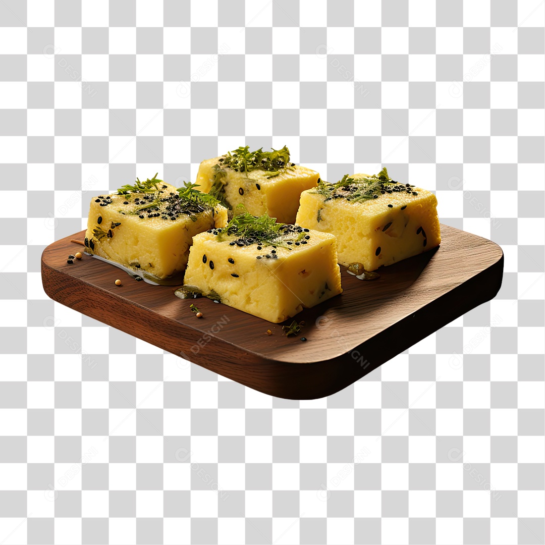 Dhokla Prato Salgado da Índia PNG Transparente