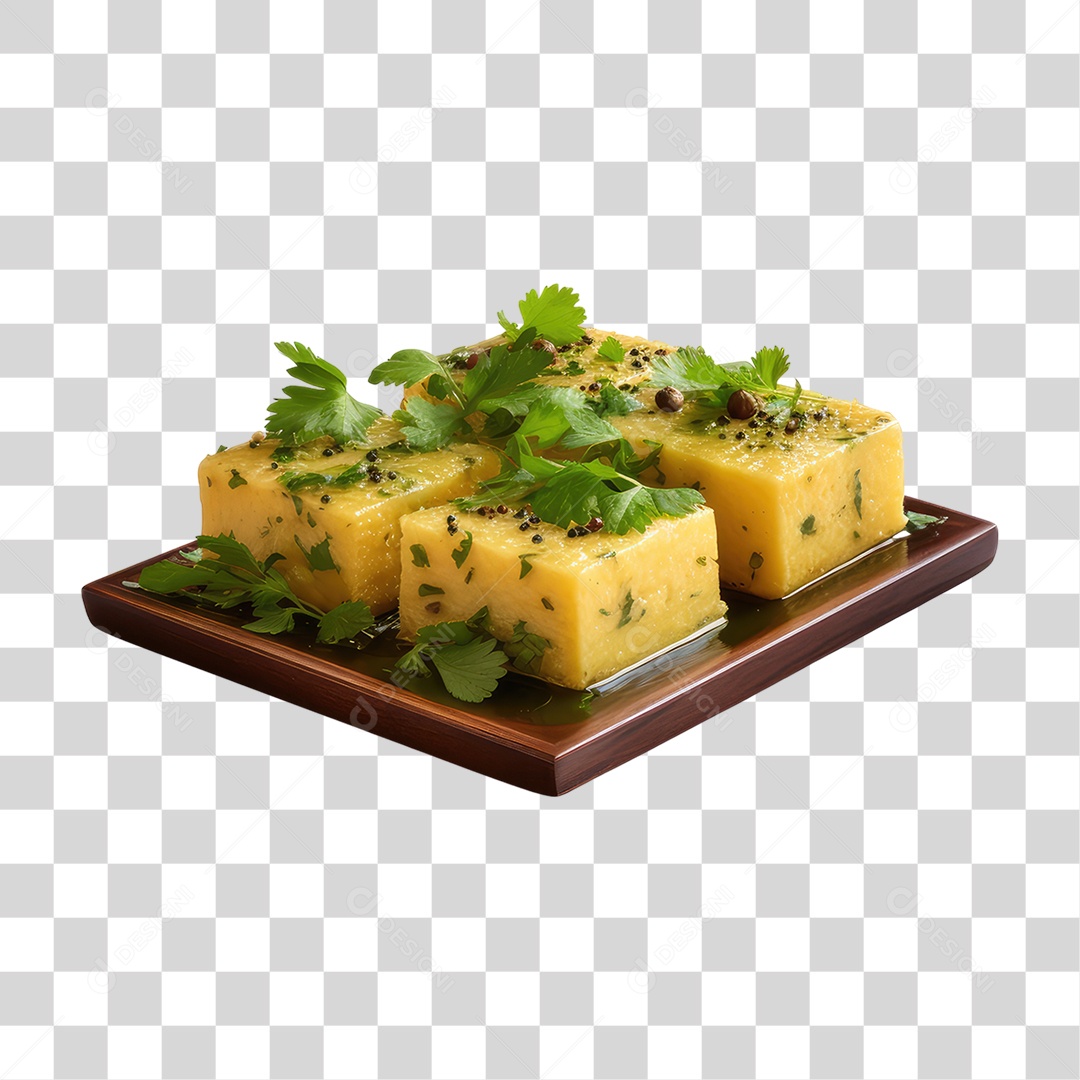 Dhokla Prato Salgado da Índia PNG Transparente