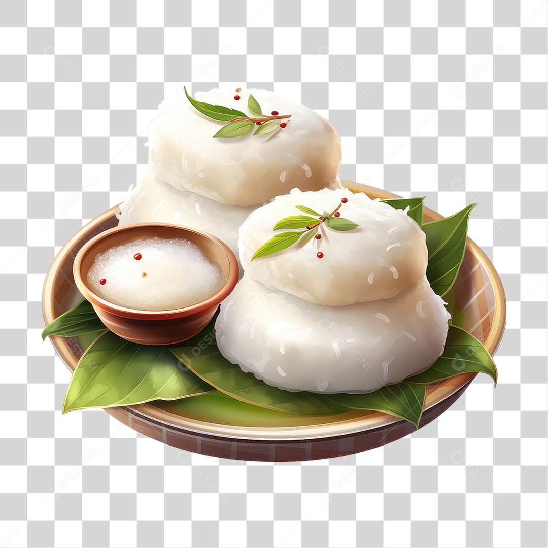 Idli Bolo de Arroz  PNG Transparente