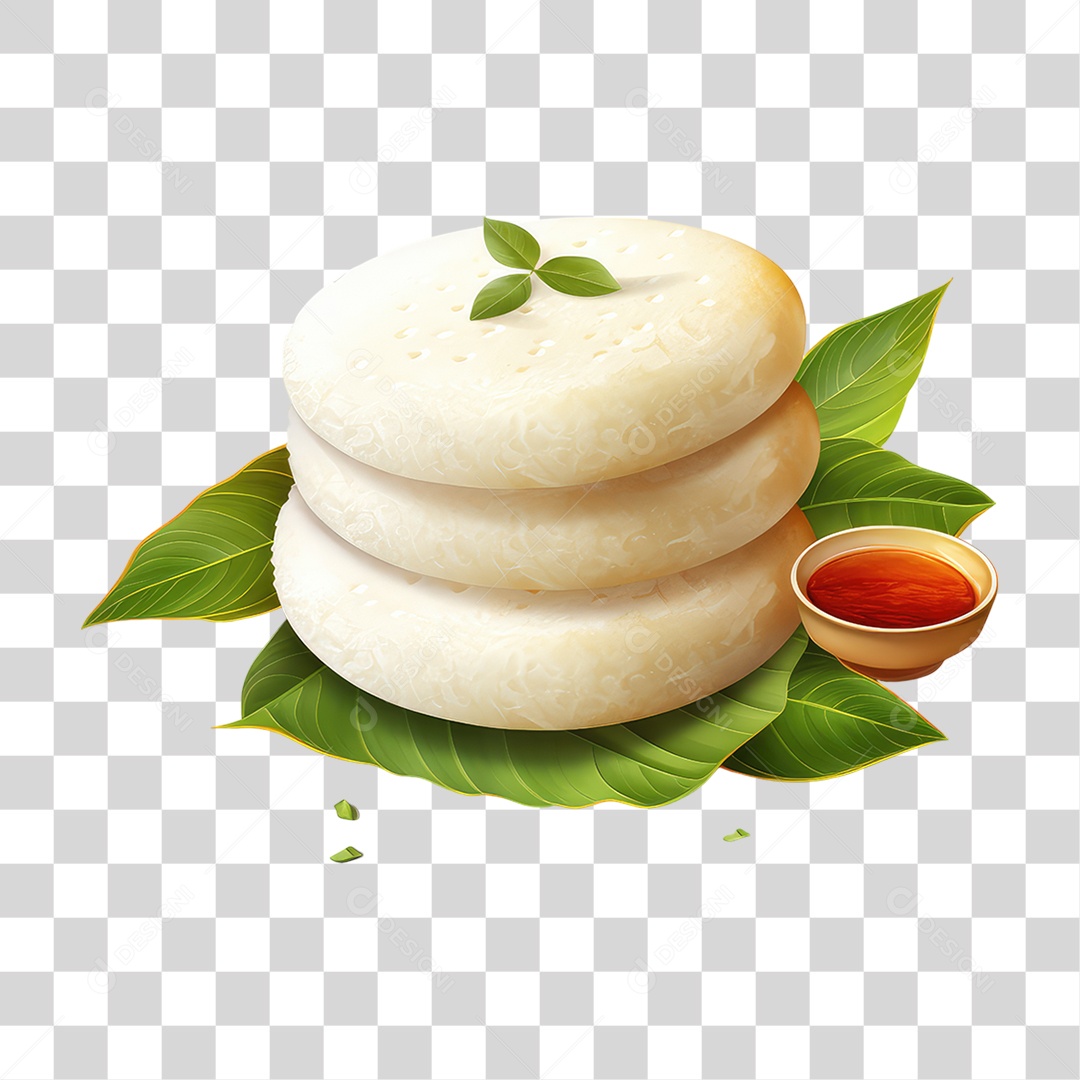 Idli Bolo de Arroz  PNG Transparente