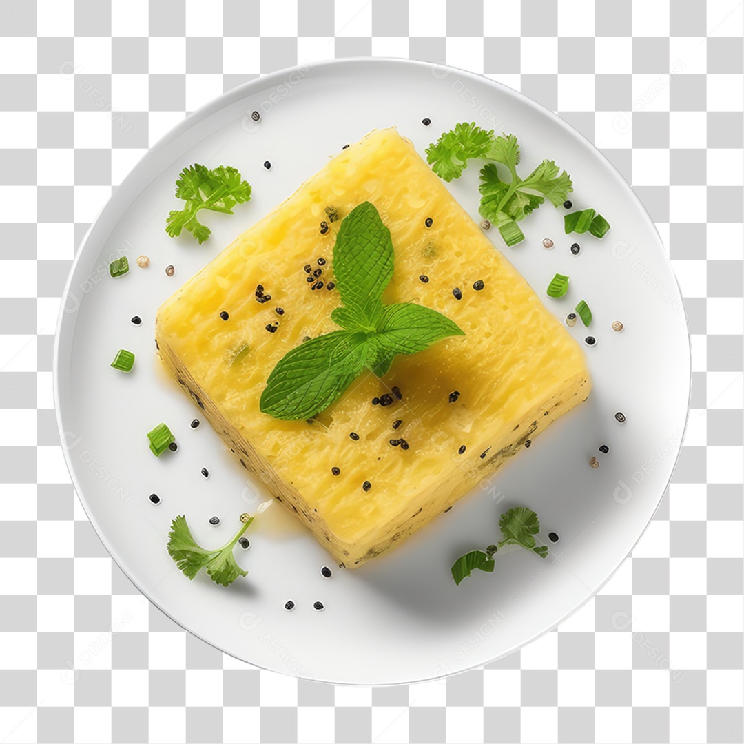 Dhokla Prato Salgado da Índia PNG Transparente